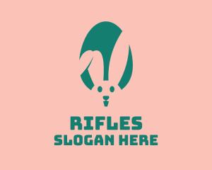 Teal Easter Bunny Egg Logo