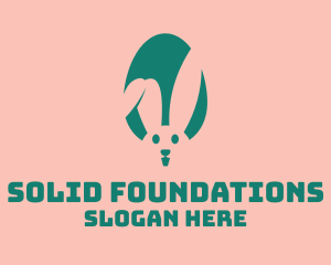 Teal Easter Bunny Egg Logo