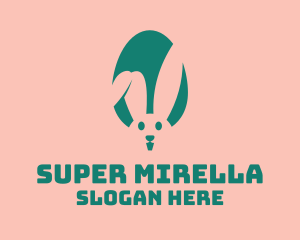 Teal Easter Bunny Egg Logo