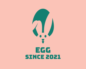 Teal Easter Bunny Egg logo design