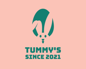 Nursery - Teal Easter Bunny Egg logo design
