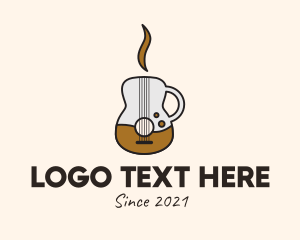 Guitar Lesson - Coffee Guitar Mug logo design