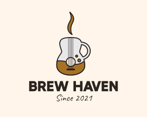 Coffee Guitar Mug logo design