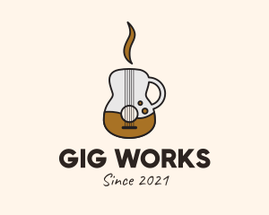 Gig - Coffee Guitar Mug logo design