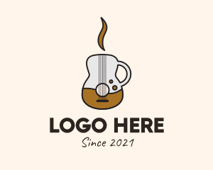 Hot Coffee - Coffee Guitar Mug logo design