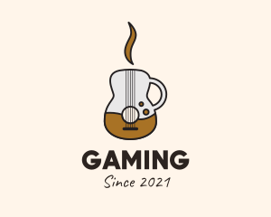 Acoustic Sounds - Coffee Guitar Mug logo design