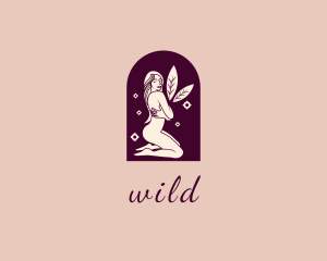 Sexy - Flower Woman Naked Beauty logo design