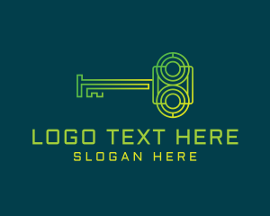 Lock And Key - Security Maze Key logo design