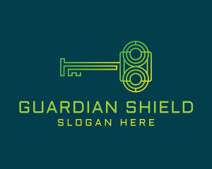 Secure - Security Maze Key logo design