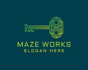 Gradient Maze Key logo design