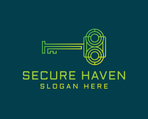 Safe - Security Maze Key logo design
