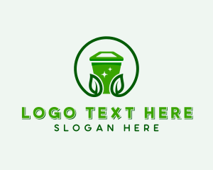 Recycling Bin - Eco Trash Garbage logo design