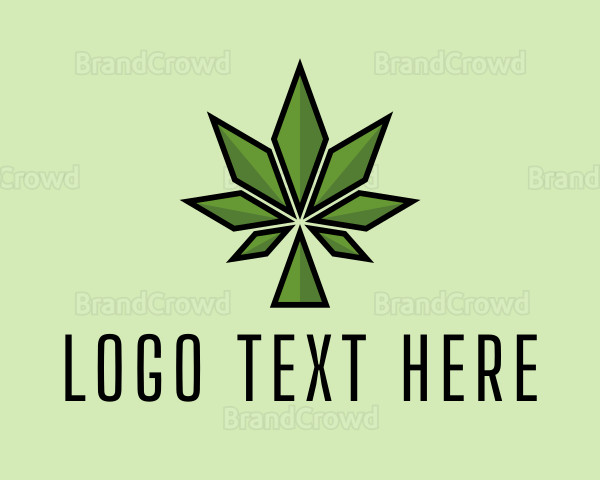 Geometric Weed Leaf Logo
