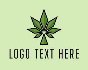 Marijuana - Geometric Weed Leaf logo design