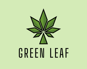 Geometric Weed Leaf  logo design