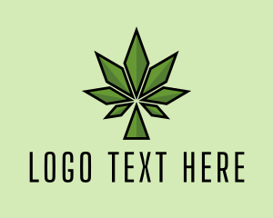 Leaf - Geometric Weed Leaf logo design