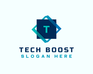 Gradient Tech Cube logo design