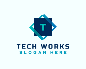 Gradient Tech Cube logo design