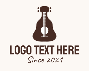Booze - Brown Guitar Bottle logo design