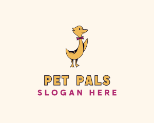 Pet Duck Bowtie logo design