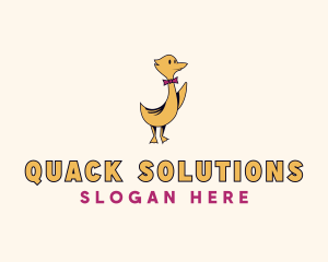 Duck - Pet Duck Bowtie logo design