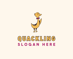 Duckling - Pet Duck Bowtie logo design