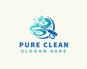 Pressure Washer Sanitation Cleaning  logo design