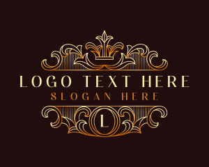 Emblem - Luxury Monoline Crown logo design