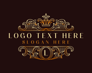 Luxury Monoline Crown logo design