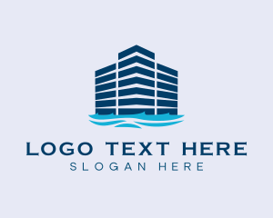 Flat - Premium Skyscraper Harbor logo design