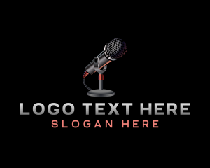 Singer - Radio Microphone Media logo design