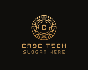 Cryptocurrency Digital Tech logo design