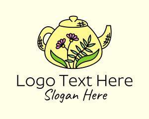 Cafe - Flower Tea Pot logo design