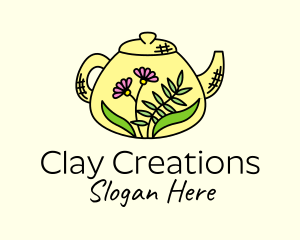 Pottery - Flower Tea Pot logo design