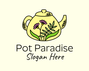 Pot - Flower Tea Pot logo design