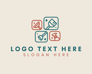 Mop - Cleaning Tool Box logo design
