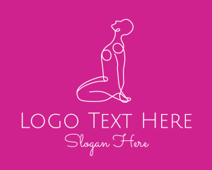 Human - Outline Yoga Pose logo design