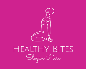 Outline Yoga Pose  logo design