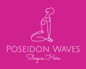 Outline Yoga Pose  logo design