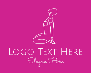 Stretching - Outline Yoga Pose logo design