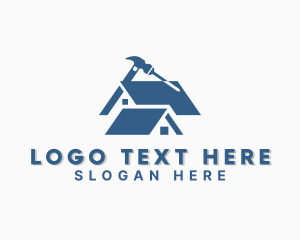 Construction Nail - Roof Hammer Repair logo design