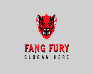 Fangs - Evil Monster Bat logo design