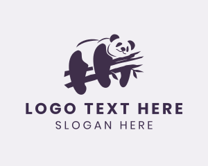 Sleeping - Wild Panda Bear logo design