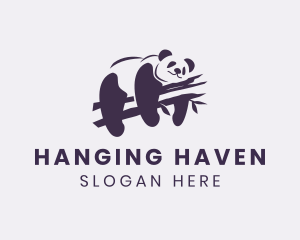 Hanging - Wild Panda Bear logo design