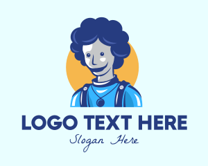 Mother - Blue Abstract Person logo design