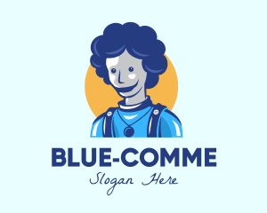 Blue Abstract Person Logo