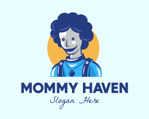 Mommy - Blue Abstract Person logo design