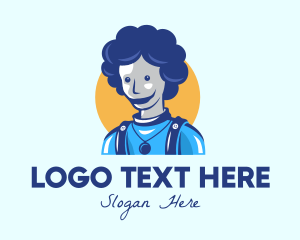 Maid - Blue Abstract Person logo design