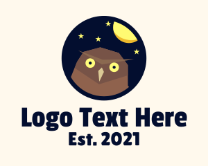 Owl - Midnight Owl Head logo design