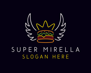 Neon - Neon Hamburger Wings logo design